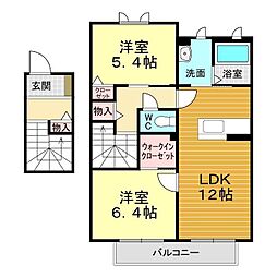 ラ・モードガーデンズ2 2LDKの間取図画像