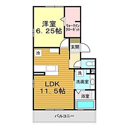 オッツセンチュリー 1LDKの間取図画像