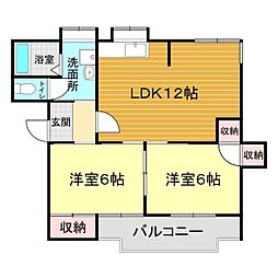 ビレッジ宝町B 2LDKの間取図画像