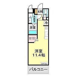 カテリーナ長府 ワンルームの間取図画像