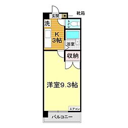ハイアートビル新下関 1Kの間取図画像