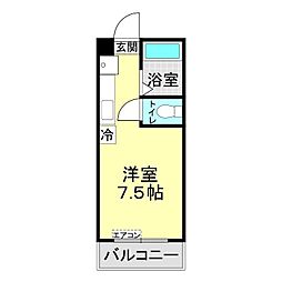 グリーンヒルズ大学町 ワンルームの間取図画像
