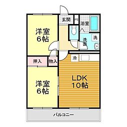 メゾン藤壱番館 2LDKの間取図画像