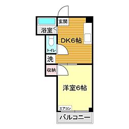 メゾン汐入 1DKの間取図画像
