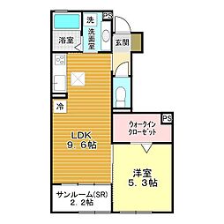 サザンクロス 1LDKの間取図画像