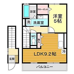 ポルトボヌール 1LDKの間取図画像