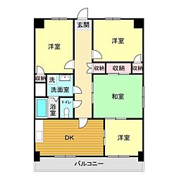 ヒルサイドコート1 4DKの間取図画像