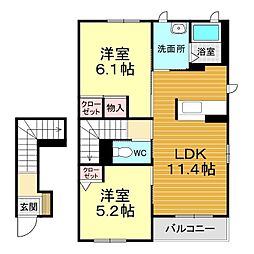 テミス1 2LDKの間取図画像