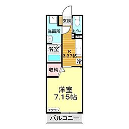 Hapimomo 1Kの間取図画像