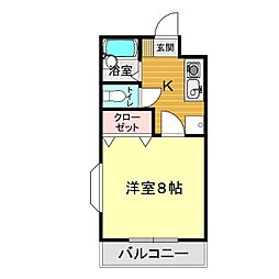 ウオークヒルズ神田 1Kの間取図画像