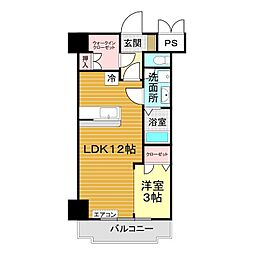 ユニゾン貴船 1LDKの間取図画像