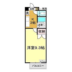 ハイアートビル新下関 1Kの間取図画像