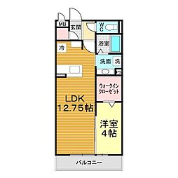 シャルマン 1LDKの間取図画像