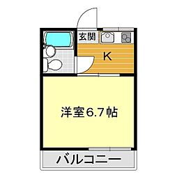 ワンケイマンション 1Kの間取図画像