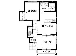 ルネス吉岡45 2DKの間取図画像