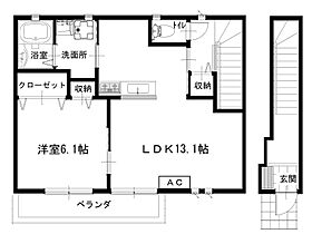 吉岡道下ハイツ2号地  ｜ 香川県観音寺市吉岡町（賃貸アパート1LDK・2階・49.59㎡） その2