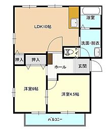 グランシャリオA 2LDKの間取図画像