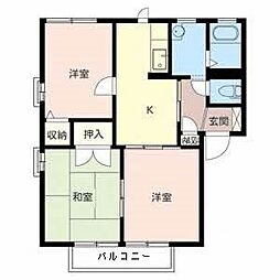メゾンフルール 3Kの間取図画像