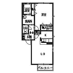 トロワ・ドミールA 1LDKの間取図画像