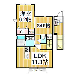 la maison 2階1SLDKの間取り