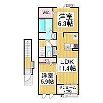 長野県千曲市大字磯部（賃貸アパート2LDK・2階・61.88㎡） その2