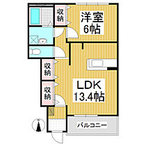 ディアハイムＫ  ｜ 長野県長野市篠ノ井横田（賃貸アパート1LDK・1階・48.79㎡） その2