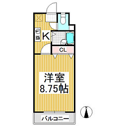 フリーデンスハイム 1Kの間取図画像