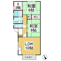 サンビレッジあい 2SLDKの間取図画像