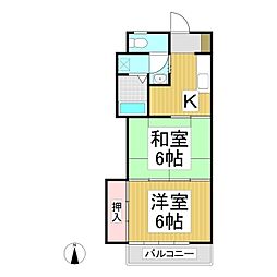 メゾン・ド・ソレイユ 2Kの間取図画像
