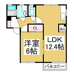 コーポ・サン・フェスタ 1LDKの間取図画像