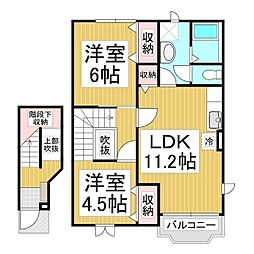 ソレアード 2LDKの間取図画像