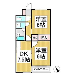 千曲昭和ビル 2DKの間取図画像