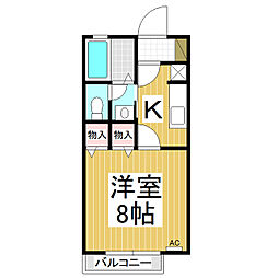パラーシオ近藤B 1Kの間取図画像