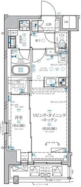 ディアレイシャス赤羽 602｜東京都北区赤羽1丁目(賃貸マンション1LDK・6階・36.80㎡)の写真 その2