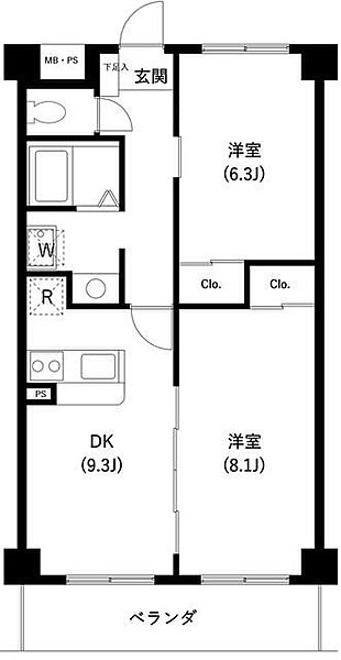 東京都北区志茂4丁目(賃貸マンション2LDK・4階・53.08㎡)の写真 その2