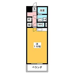 アメニティータツミ ワンルームの間取図画像