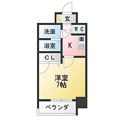 エスリード大須観音プリモ 1Kの間取図画像