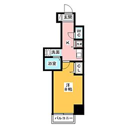 ドルフ上前津 1Kの間取図画像