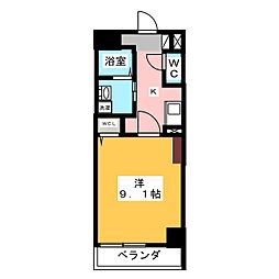 カスタリア新栄2 1Kの間取図画像