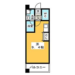 グラン・アベニュー西大須 ワンルームの間取図画像