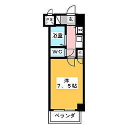 千早ベストビル 1Kの間取図画像