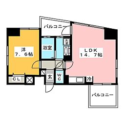 ラファサード 1LDKの間取図画像