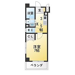 ラ・フォンテーヌ大須 1Kの間取図画像