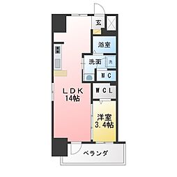 丸東レジデンス大須 1LDKの間取図画像