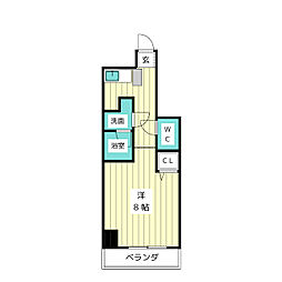 ディアレイシャス大須赤門通本町 1Kの間取図画像