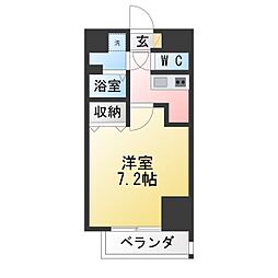 エスリード大須デュオ 1Kの間取図画像