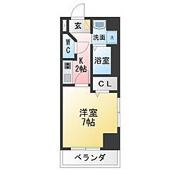 メゾン・ド・リスブラン 1Kの間取図画像