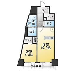 REVELER大須 1LDKの間取図画像