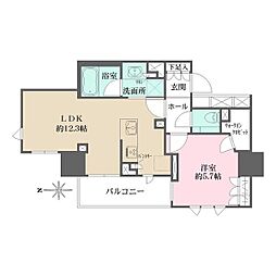 プラウドタワー栄 1LDKの間取図画像