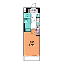 プレサンス上前津オレシア 1Kの間取図画像